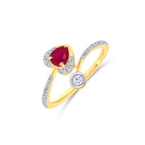 Crimson Radiance Diamond Ring - 18K Jewellery