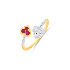 Twin Hearts Diamond Ring - 18K Jewellery