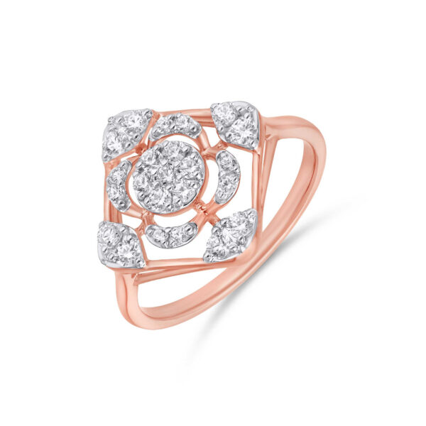 Regal Bloom Diamond Ring - 18K Jewellery