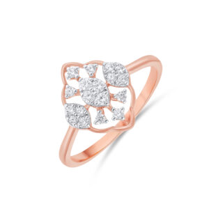 Lustrous Flower Diamond Ring - 18K Jewellery