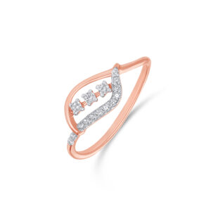 Rose Gold Diamond Leaf Ring - 18K Jewellery