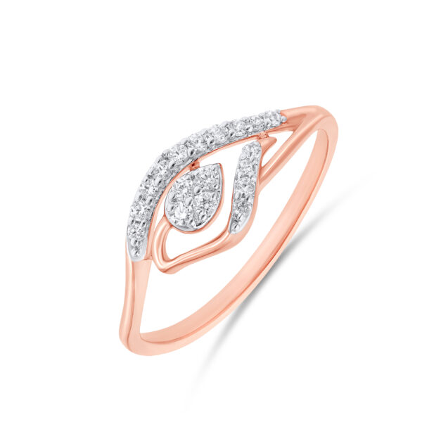 Divine Leaf Diamond Ring - 18K Jewellery