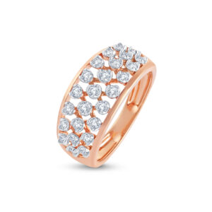 Diamond Studded Rose Gold Band - 18K Jewellery