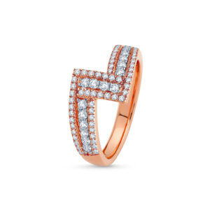 Diamond Pave Crossover Ring - 18K Jewellery