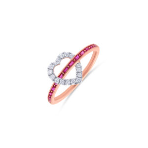 Diamond Heart Intertwine Ring - 18K Jewellery
