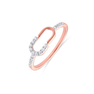 Diamond Link Elegance Ring - 18K Jewellery