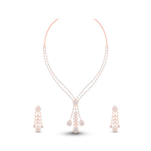 Rose Drape Elegance Diamond Set - 18K Jewellery