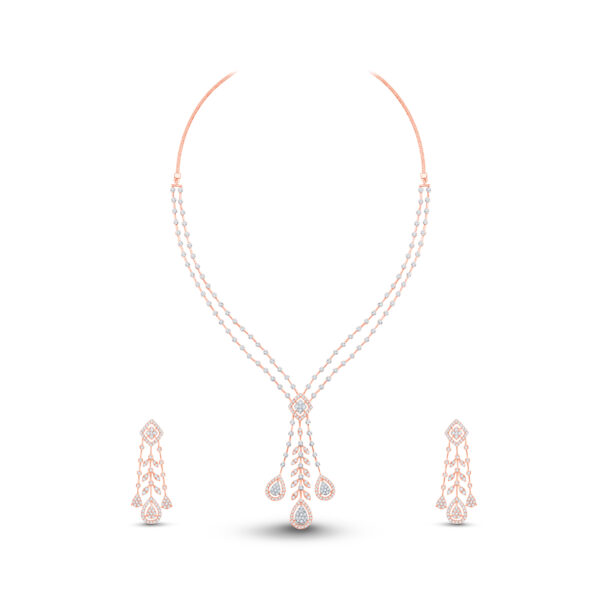 Rose Drape Elegance Diamond Set - 18K Jewellery
