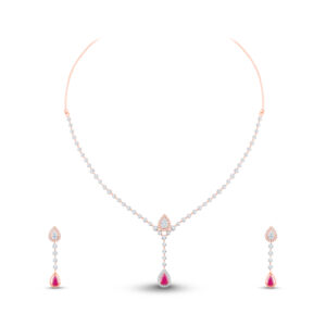 Blush Teardrop Charm Diamond Set - 18K Jewellery