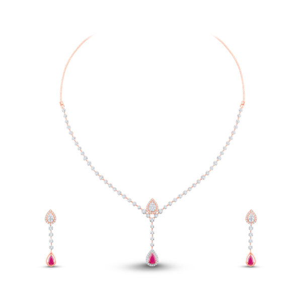 Blush Teardrop Charm Diamond Set - 18K Jewellery