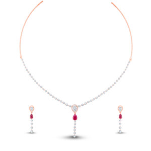 Ruby Radiance Diamond Set - 18K Jewellery