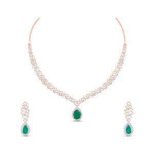 Emerald Majesty Diamond Set - 18K Jewellery