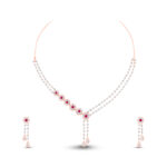Ruby Glow Diamond Set - 18K Jewellery