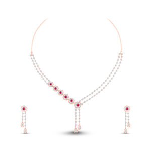 Ruby Glow Diamond Set - 18K Jewellery