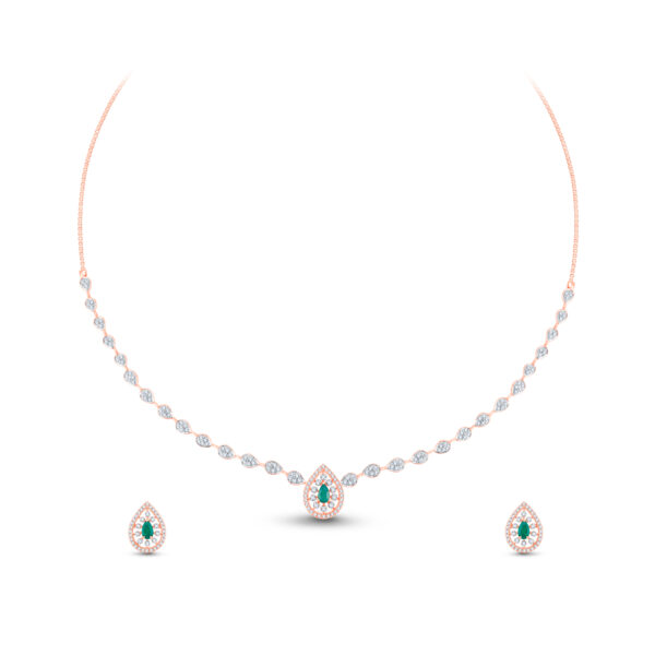 Royal Teardrop Diamond Set - 18K Jewellery
