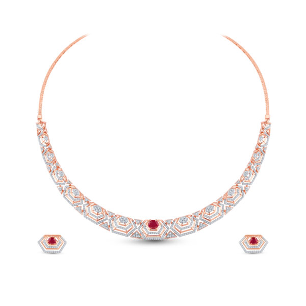 Crimson Radiance Diamond Choker - 18K Jewellery