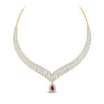 Crimson Dewdrop Diamond Set - 18K Jewellery