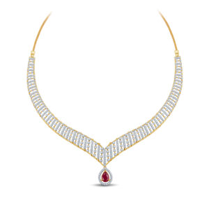 Crimson Dewdrop Diamond Set - 18K Jewellery