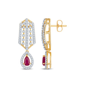 Crimson Dewdrop Diamond Set - 18K Jewellery