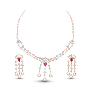 Pink Lustre Diamond Set  - 18K Jewellery