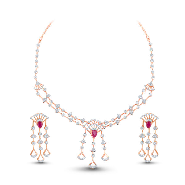 Pink Lustre Diamond Set  - 18K Jewellery