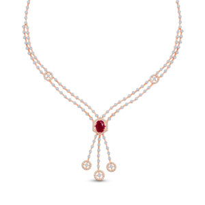 Crimson Delight Diamond Set  - 18K Jewellery