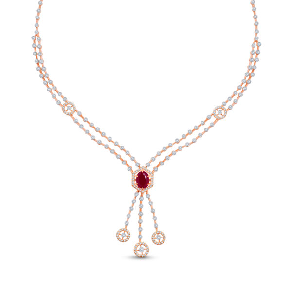 Crimson Delight Diamond Set  - 18K Jewellery