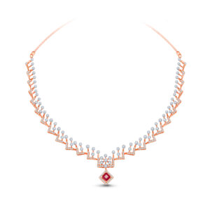Red Velvet Elegance Diamond Set- 18K Jewellery