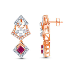 Red Velvet Elegance Diamond Set- 18K Jewellery