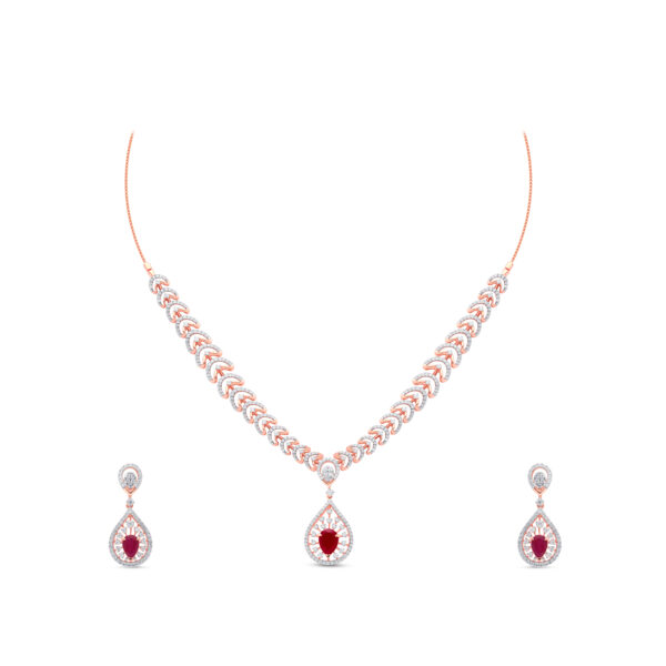 Cherry Flame Diamond Set - 18K Jewellery