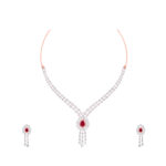 Red Bloom Diamond Set - 18K Jewellery
