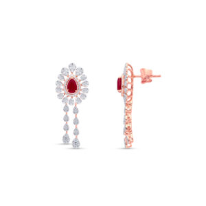 Red Bloom Diamond Set - 18K Jewellery