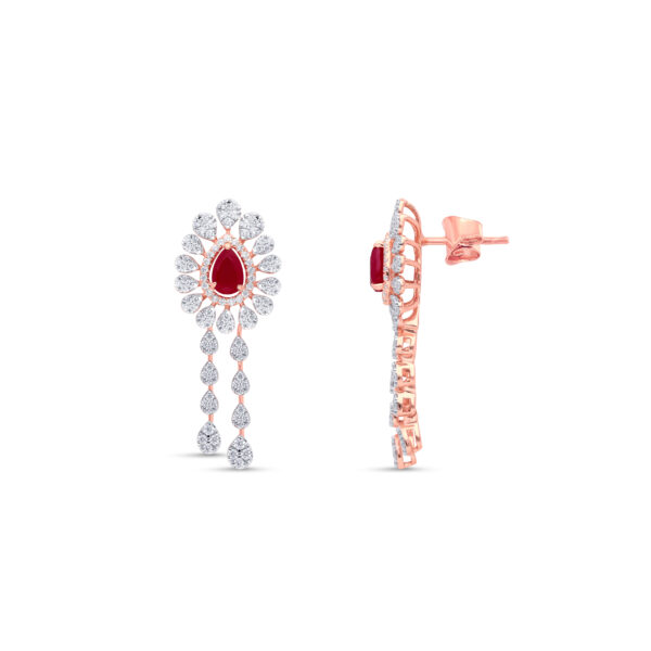 Red Bloom Diamond Set - 18K Jewellery