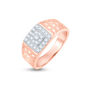 Majestic Square Cluster Men's Diamond Ring - 18K Jewellery