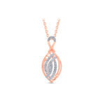 Twisted Elegance Diamond Pendant Set - 18K Jewellery