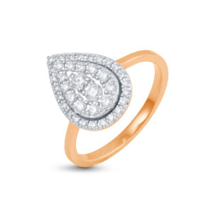 Gleaming Drop Diamond Ring - 18K Jewellery