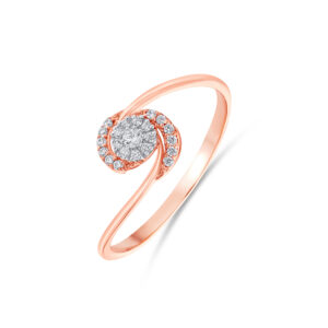 Halo Spiral Diamond Ring - 18K Jewellery