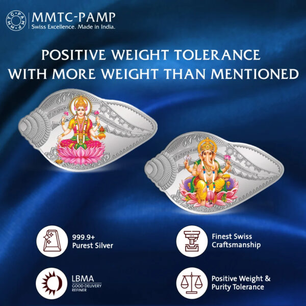 MMTC PAMP Shankh Ganesh Laxmi (999.9)50 gm Silver Capsule
