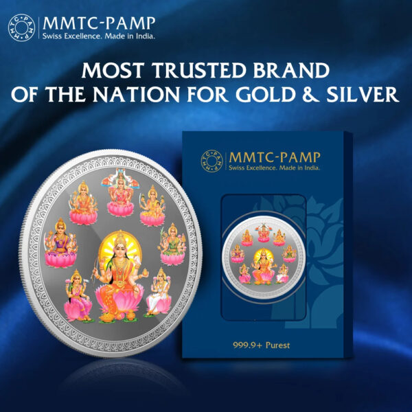 MMTC ASTHA LAXMI (999.9) 50 gm Silver Minted Coin