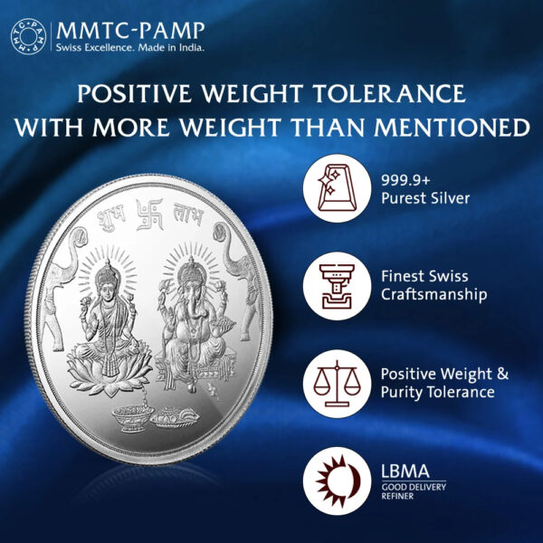 MMTC LAXMI GANESHA (999.9) 50gm Silver Minted Coin