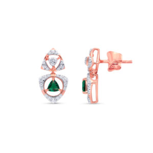 Verdant Flame Diamond Earrings - 18K Jewellery