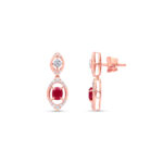 Crimson Dusk Diamond Earrings - 18K Jewellery