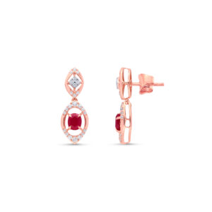 Crimson Dusk Diamond Earrings - 18K Jewellery