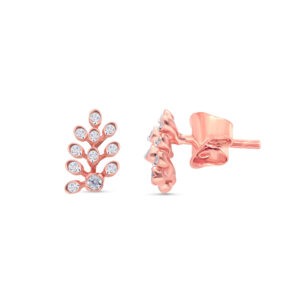 Crystal Leaf Diamond Earrings - 18K Jewellery