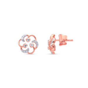 Petal Scroll Diamond Studs - 18K Jewellery