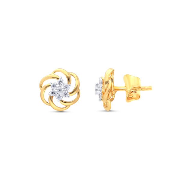 Sun Petal Diamond Studs - 18K Jewellery
