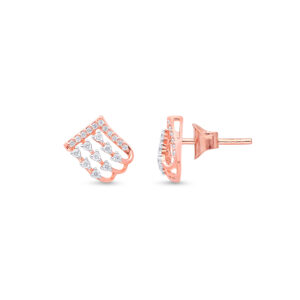 Diamond Wave Fan Studs - 18K Jewellery