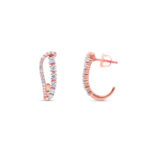 DIAMOND CURVE HOOP STUDS - 18K JEWELLERY