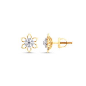 Golden Flora Diamond Studs - 18K Jewellery