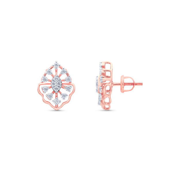 Ornate Petal Diamond Studs - 18K Jewellery